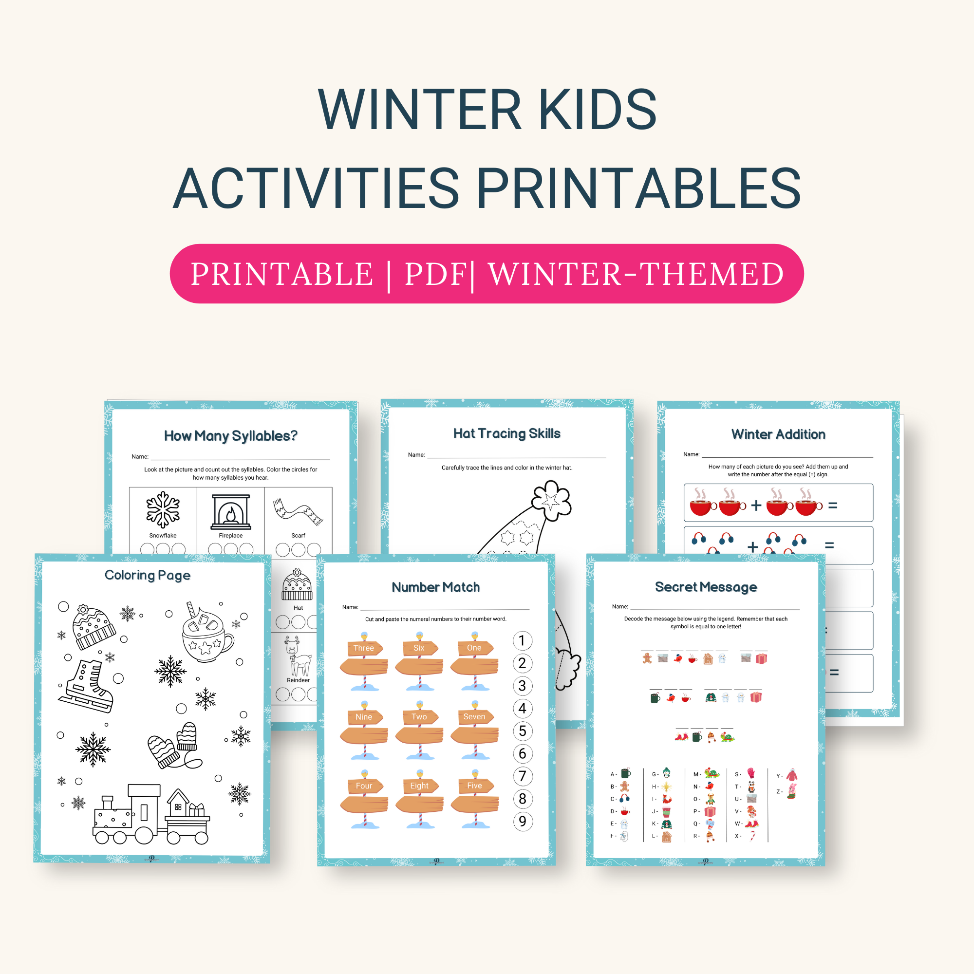 Winter Kids Activities Printables - Practical by Default Shop